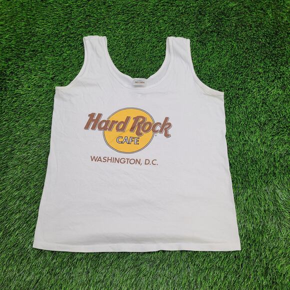 Vintage 90s Hard-Rock Cafe Tank-Top Large 21x27 Washington-DC - Picture 1 of 15